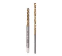 sourcing map Tap & Bit Sets, M2.5 x 0.45 Screw Thread Machine Spiral Flute Threading Tap and 2mm Twist Drill Bit, Titanium Plated M35 Cobalt High Speed Steel (HSS-CO)