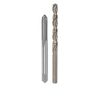 sourcing map Tap & Bit Sets, M5.5 x 0.5 H2 Straight Flute Machine Thread Milling Tap, 5mm M35 Cobalt High Speed Steel (HSS-CO) Twist Drill Bit
