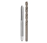 sourcing map Tap & Bit Sets, M5 x 0.5 H2 Left Hand Straight Flute Machine Thread Milling Tap, 4.5mm M35 Cobalt High Speed Steel (HSS-CO) Twist Drill Bit