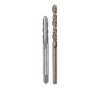 sourcing map Tap & Bit Sets, M5 x 1 H2 Straight Flute Machine Thread Milling Tap, 4mm M35 Cobalt High Speed Steel (HSS-CO) Twist Drill Bit