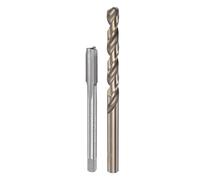 sourcing map Tap & Bit Sets, M7 x 0.75 H2 Straight Flute Machine Thread Milling Tap, 6.2mm M35 Cobalt High Speed Steel (HSS-CO) Twist Drill Bit