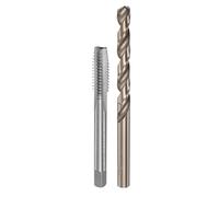 sourcing map Tap & Bit Sets, M8 x 1.5 H2 Straight Flute Machine Thread Milling Tap, 6.5mm M35 Cobalt High Speed Steel (HSS-CO) Twist Drill Bit