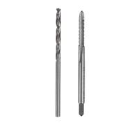 sourcing map Tap & Drill Bit Set, 1pcs 4-40 UNC Straight Flute Thread Taps and 1pcs 2.3mm Twist Drill Bits, HSS6542 Screw Tapping Threading Tools