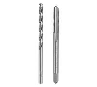 sourcing map Tap & Drill Bit Set, 1pcs 8-32 UNC Straight Flute Thread Taps and 1pcs 3.4mm Twist Drill Bits, HSS6542 Screw Tapping Threading Tools