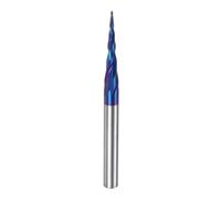 sourcing map Tapered Ball Nose End Mill CNC Router Bit, 0.5mm Radius 1/4" Shank Solid Carbide Coated Upcut Spiral 2 Flutes Cutter Milling Tool, 1mm Dia 3" Total Length