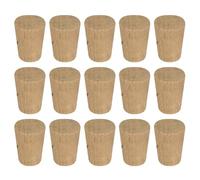 sourcing map Tapered Cork, 11.1x8.3x15.9mm Natural Wooden Leakproof Soft Cork Stoppers for Wine Beer Bottle Crafts Corks Plug Replacement Laboratory Supplies, Dark Wood Color, Pack of 15