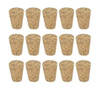 sourcing map Tapered Cork, 17x12x22mm Wooden Leakproof Soft Cork Stoppers for Wine Beer Bottle Crafts Corks Plug Replacement Laboratory Supplies, Dark Wood Color, Pack of 15