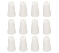 sourcing map Tapered Shaped Silicone Stoppers 11 to 15mm, 12 Pcs White Tapered Lab Seal Plugs with Hole for Sealing, Test Tubes, Flasks