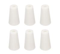 sourcing map Tapered Shaped Silicone Stoppers 11 to 15mm, 6 Pcs White Tapered Lab Seal Plugs with Hole for Sealing, Test Tubes, Flasks