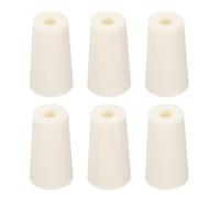 sourcing map Tapered Shaped Silicone Stoppers 15 to 19mm, 6 Pcs White Tapered Lab Seal Plugs with Hole for Sealing, Test Tubes, Flasks