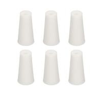 sourcing map Tapered Shaped Silicone Stoppers 8 to 12mm, 6 Pcs White Tapered Lab Seal Plugs with Hole for Sealing, Test Tubes, Flasks