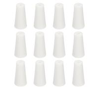 sourcing map Tapered Shaped Silicone Stoppers 9 to 13mm, 12 Pcs White Tapered Lab Seal Plugs with Hole for Sealing, Test Tubes, Flasks