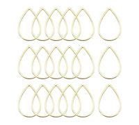 sourcing map Teardrop Beading Hoop Link, Hollow Open Bezel Charm Linking Rings 14x22mm Brass Tone for Earring Jewelry Making, Pack of 20