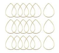 sourcing map Teardrop Beading Hoop Link, Hollow Open Bezel Charm Linking Rings 22x32mm Brass Tone for Earring Jewelry Making, Pack of 50