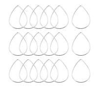 sourcing map Teardrop Beading Hoop Link, Hollow Open Bezel Charm Linking Rings 22x32mm Silver Tone for Earring Jewelry Making, Pack of 100