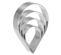 sourcing map Teardrop/Raindrop Cookie Cutter Set Assorted Sizes Stainless Steel Water-Drop Rose Flower Petal Cookie Cutters Molding for Pastry Fondant Cake Cookie