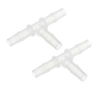 sourcing map Tee Fitting Plastic Barb 3 Way Equal T Shaped Fitting Hose 3/8" for 8-8.5 mm Water Cooling Device White Pack of 2