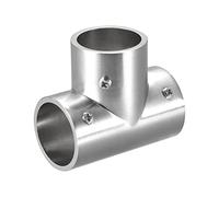 sourcing map Tee Rail Fitting 3-Way Zinc Alloy Pipe Connector Brushed for 25mm/1" OD Handrail Railing 2 Pcs