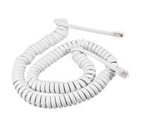 sourcing map Telephone Handset Cord, 4P4C 5.91 Feet Coiled Landline Phone Handset Cable for Home or Office White 2 Pack