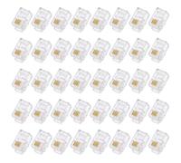 sourcing map Telephone Modular Plug Male Connectors Clear 40pcs | RJ9/RJ10/RJ22 Copper Core 4P4C
