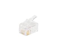 sourcing map Telephone Modular Plug Male RJ11 Connectors, Copper Core 4P4C Clear 100pcs