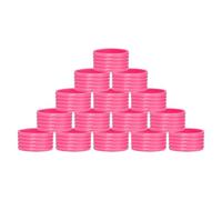 sourcing map Tennis Racket Silicone Racquet Grip Ring Racket Band Rubber Ring Non Slip Absorbent Overgrip in Place for Badminton Squash Handle, Fuchsia 15Pcs