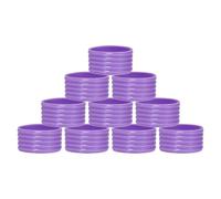sourcing map Tennis Racket Silicone Racquet Grip Ring Racket Band Rubber Ring Non Slip Absorbent Overgrip in Place for Badminton Squash Handle, Purple 10Pcs