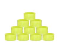 sourcing map Tennis Racket Silicone Racquet Grip Ring Racket Band Rubber Ring Non Slip Absorbent Overgrip in Place for Badminton Squash Handle, Yellow 10Pcs