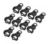 sourcing map Tent Rope Buckles, 4mm 3 Hole Plastic Guyline Adjuster Cord Tensioners for Outdoor Camping Canopy Tarp, Black Pack of 20