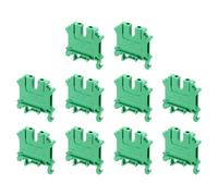 sourcing map Terminal Blocks 10 Pack UK-5N Rail Mount Fuse Holder Screw Terminal Block Wire End Bracket Stopper Din Rail Screw for DIY Electronic Circuits Machine Appliances, Green