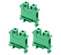 sourcing map Terminal Blocks 3 Pack UK10N Rail Mount Fuse Holder Screw Terminal Block Wire End Bracket Stopper Din Rail Screw for DIY Electronic Circuits Machine Appliances, Green