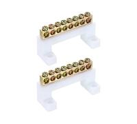 sourcing map Terminal Ground Bar Electrical Block Barrier Brass Bridge Design 8 Positions Pack of 2