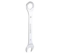 sourcing map Thin Combination Wrench Metric 21mm 6-Point Ended Box 15 Degree Offset Open End CR-V Chrome Plated Steel, Silver