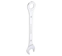 sourcing map Thin Combination Wrench Metric 22mm 6-Point Ended Box 15 Degree Offset Open End CR-V Chrome Plated Steel, Silver