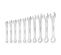 sourcing map Thin Combination Wrench Set 4/4.5/5/5.5/6/7/8/9/10/11mm Offset 6-Point Ended Box and 15°Angled Open End Mini Combination Wrench 30Cr13 Metric Spanner with for Auto Repairs