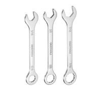 sourcing map Thin Combination Wrench Set 5/16" 3/8" 7/16" 30Cr13 Stainless Steel Mini Combination Spanner with Offset 12-Point Box End and 15° Angled Open End for Auto Repairs