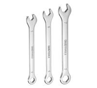 sourcing map Thin Combination Wrench Set 5/6/7mm Offset 6-Point Ended Box and 15° Angled Open End Mini Combination Wrench 30Cr13 Stainless Steel Metric Spanner with for Auto Repairs