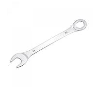 sourcing map Thin Combination Wrench with Offset 6-Point End and Angled Open End, Metric Mirror-Chrome Plated High Carbon Steel, for Household Repairs, 24mm