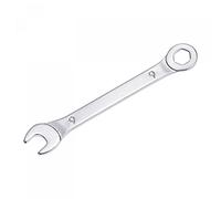 sourcing map Thin Combination Wrench with Offset 6-Point End and Angled Open End, Metric Mirror-Chrome Plated High Carbon Steel, for Household Repairs, 9mm