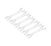 sourcing map Thin Open End Wrench, 19mm x 22mm Metric Mirror-Chrome Plated High Carbon Steel, Spanner for Household Maintenance and General Repairs, 6Pcs