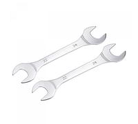 sourcing map Thin Open End Wrench, 22mm x 24mm Metric Mirror-Chrome Plated High Carbon Steel, for Household Maintenance and General Repairs, 2 Pcs