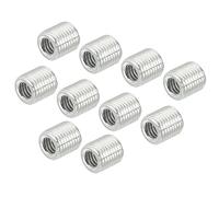 sourcing map Thread Reducing Nuts Insert M10 x 1mm Male to M6 x 1mm Fine Thread Female Adapters 10mm Long Pipe Fitting Conversion Sleeve Reducer, Pack of 10