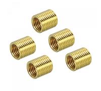 sourcing map Thread Reducing Nuts Insert M10 x 1mm Male to M8 x 1mm Female Brass Adapters 10mm Long Pipe Fitting Conversion Sleeve Reducer, Pack of 5