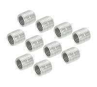sourcing map Thread Reducing Nuts Insert M10 x 1mm Male to M8 x 1mm Fine Thread Female Adapters 10mm Long Pipe Fitting Conversion Sleeve Reducer, Pack of 15