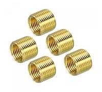sourcing map Thread Reducing Nuts Insert M12 x 1mm Male to M10 x 1mm Female Brass Adapters 10mm Long Pipe Fitting Conversion Sleeve Reducer, Pack of 5