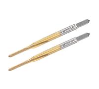 sourcing map Thread Tap Metric M1.5 x 0.35, Titanium Coated Cobalt HSS (High Speed Steel) 3 Straight Flutes Machine Mini Micro Screw Threading Tapping Repair Tool for Watches and Clocks, 2pcs