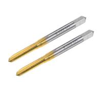 sourcing map Thread Tap Metric M5 x 0.8, Titanium Coated Cobalt HSS (High Speed Steel) 3 Straight Flutes Machine Mini Micro Screw Threading Tapping Repair Tool for Watches and Clocks, 2pcs