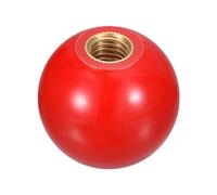 sourcing map Threaded Ball Knobs, M10 Female Thread Thermoset Ball Knob 35mm Dia Round Operation Ball Handles with Copper Insert for Machine Lever Handle, Red