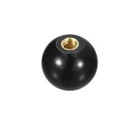 sourcing map Threaded Ball Knobs, M5 Female Thread Thermoset Ball Knob 20mm Dia Round Operation Ball Handles with Copper Insert for Machine Lever Handle, Black
