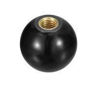 sourcing map Threaded Ball Knobs, M8 Female Thread Thermoset Ball Knob 25mm Dia Round Operation Ball Handles with Copper Insert for Machine Lever Handle, Black